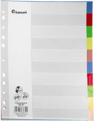 Productafbeelding van A4 registerkaarten, 10 kleuren, polypropyleenfolie, universele perforatie, beschrijfbaar omslag