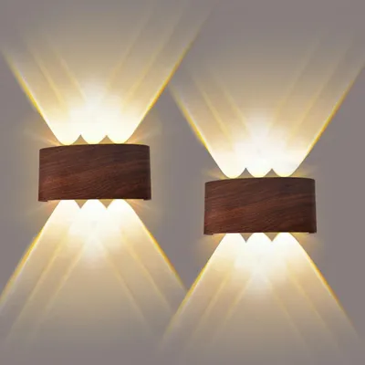Productafbeelding van LED wandlamp up-down, 2 stuks, 6W warmwit