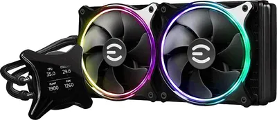 Zdjęcie produktu dla EVGA CLCx Series - System chłodzenia cieczą procesora - z wyświetlaczem LCD - (dla: AM4, LGA1200, LGA1700, AM5, LGA115x Socket)