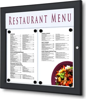Produktbild von Showdown Speisekarten Schaukasten Outdoor - 2x DIN A4 quer - Aluminium / Stahl - Schwarz