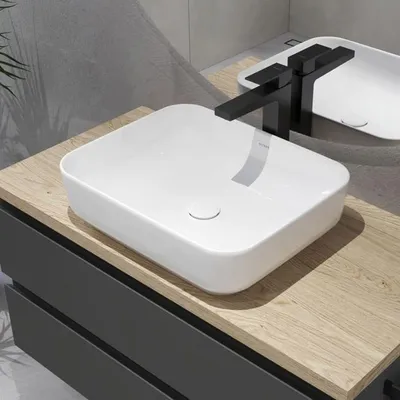 Imagen del producto de OLTENS Hadsel, lavabo rectangular para encimera, 50 x 40 cm