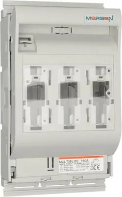A front view of a Mersen NH-TRENNER 00 3P 160A fuse switch disconnector.
