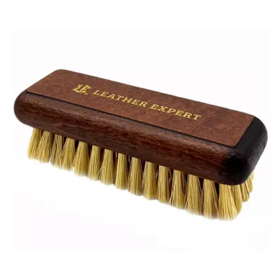 Produktbild von Ergonomische Lederbürste aus Holz mit Naturborsten, 11x4x3,5 cm