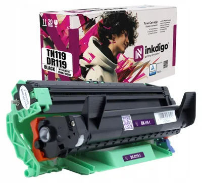 Produktbild von Inkdigo Trommel + Toner TN119 DR119 für Brother DCP-L1630W, DCP-L1632W, HL-L1230W, HL-L1232W – Schwarz,