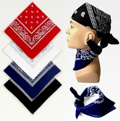 Produktbild von Bandana, 4 Stück Kopftuch für Damen und Herren, Bandanas mit Paisley-Muster, Kopfbedeckung, Haar-Schal, Handgelenk, Kopf, Biker, 54 x 54 cm