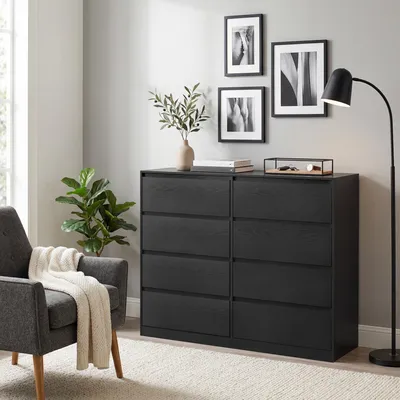 Produktbild von VASAGLE Kommode, Aufbewahrungsschrank, mit 8 Schubladen, für Schlafzimmer, 40 x 119,4 x 97.5 cm, modern, schwarz
