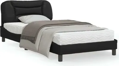 Produktbild von CLORIS Bettgestell mit LED Schwarz 100x200 cm Kunstleder 3213913