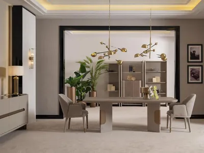 Immagine prodotto di Set da pranzo Set da sala da pranzo Set da pranzo Tavolo da pranzo Set di sedie 7 pezzi Beige