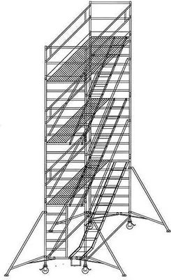 Produktbild von Aluminium-Rollgerüst mit Schrägaufstiegen 167120