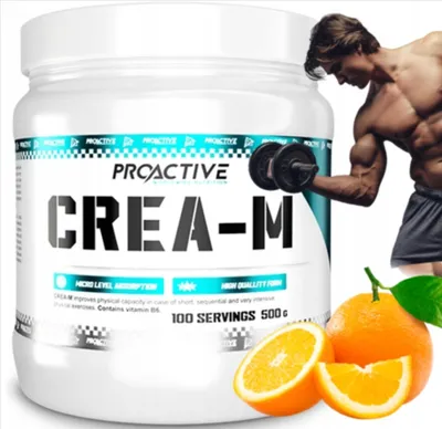 Produktbild von ProActive Creatin Monohydrat 500 g Pulver mit Vitamin B6 Geschmack: Orange 100 Portionen Kraftraining
