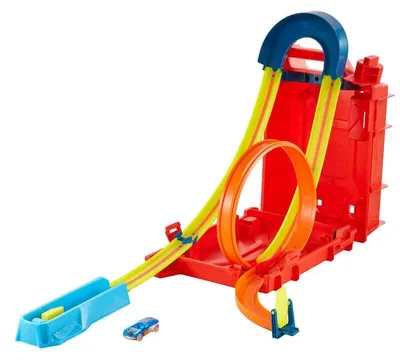 Productafbeelding van Hot Wheels Track Builder Unlimited: Benzinkanister stuntbox met lus en auto