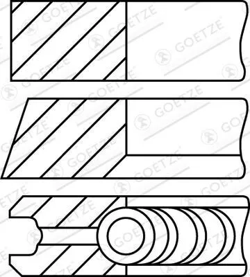 Image de GOETZE ENGINE 08-501500-10 Jeu de segments de piston pour VW Transporter IV Bus (70B, 70C, 7DB, 7DK, 70J, 70K, 7DC, 7DJ) Transporter IV Fourgon