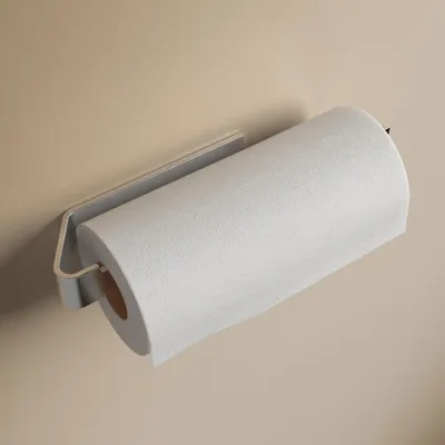 Produktbild von Bohrfreier Papierhandtuchhalter | Wandmontierter Papierhandtuchhalter | Selbstklebender Rollenhalter | Küchenaufbewahrung & -organisation | Zewa Rollenhalter, gebürstetes Silber
