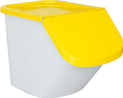 Produktbild von Zutatenspender, 40 Liter, LxBxH 610 x 430 x 450 mm, Behälter weiß, Deckel gelb, PP