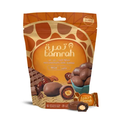 Zdjęcie produktu dla Tamrah Daktyle z Migdałem w Mlecznej Czekoladzie 250 g