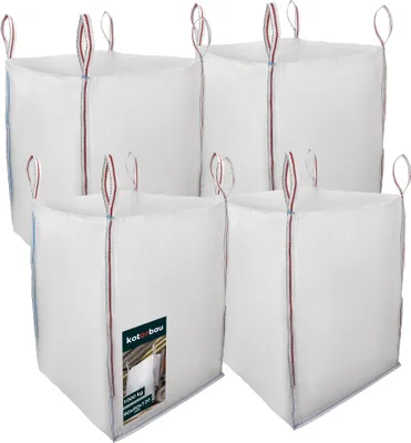 Produktbild von KOTARBAU® 4 St Big Bag Säcke 90x90x120 cm Gartenabfallsack Stabil Offen 1000 kg PP Schwerlastsack Gartenabfallsäcke Baumsack Gartentasche Abfallsäcke Schuttsäcke Bauschuttsäcke Garten Zubehör