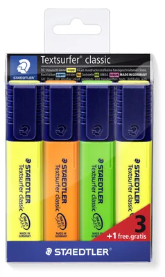 Produktbild von STAEDTLER Textsurfer classic 364 Textmarker Etui mit 3 Farben plus 1 GRATIS