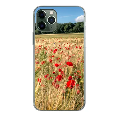 Produktbild von MuchoWow® Handyhülle Schutzhülle Hülle für iPhone 11 Pro Wilde Mohnblumen auf einem großen Feld Silikon Softcase Handy Hülle - Handy