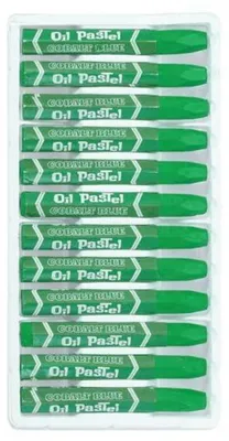 Immagine prodotto di Pastelli a olio, colore verde, confezione da 12 pezzi, morbidi, ideali per pittura, disegno, sfumature e graffiti
