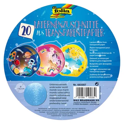 Productafbeelding van folia 682007 - Lantaarnpapier met afbeeldingen van een onderwaterwereld, gemaakt van transparant papier van 115 g/m²