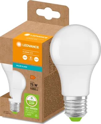 Zdjęcie produktu dla Żarówka LED PCR E27 A60 10W = 75W 1055lm 4000K 200° Eco Recykling Neutralna LEDVANCE