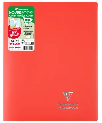 Zdjęcie produktu dla Clairefontaine 981414C Clairefontaine Zeszyt Koverbook, 240 x 320 mm, Seyès, czerwony