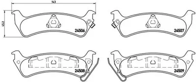 Produktbild von Brembo Bremsbelagsatz, Scheibenbremse Hinterachse P 37 012