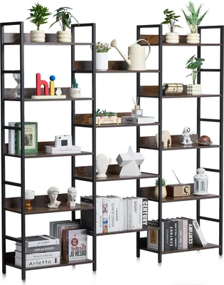 Immagine prodotto di Libreria rustica Scaffale in piedi Scaffale in metallo 6 livelli 176x30x176cm