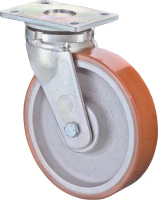 Image de BS Rollen Roulette pivotante pour charges lourdes RC100 diamètre 150mm capacité de charge 800kg roue en polyuréthane plaque 138x110mm - RR100.C10.150