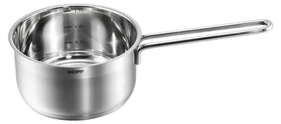 Produktbild von Unyqoos® KOPF Josie Stieltopf – kompakte Kasserolle Ø 16 cm, H 8,5 cm, 1,5 l, Edelstahl