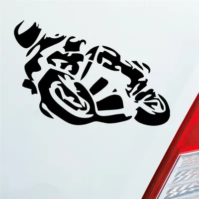 Produktbild von Auto Aufkleber Motorrad Mopped Car PKW 20x13,5 cm Schwarz Matt Sticker Heckscheibenaufkleber