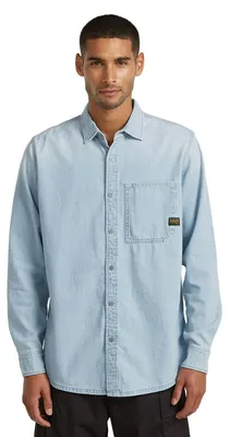 Produktbild von G-STAR Herren Regular 1-Pkt Shirt ls, Größe M, Farbe Blau