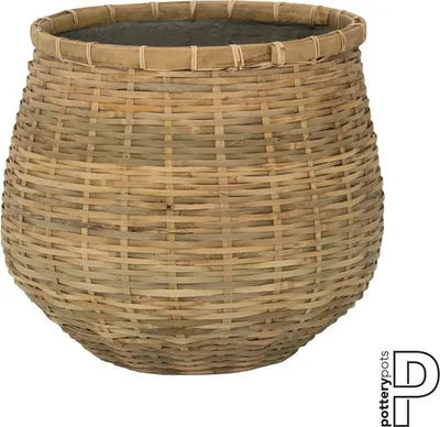 Produktbild von Keramiktöpfe Blumentopf-Pflanzgefäß Zement-Bambus D 35 cm H 30 cm