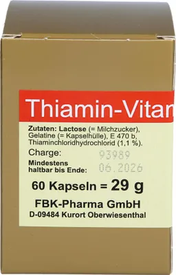 Image de FBK-Pharma : gélules de thiamine (vitamine B1), 60 gélules
