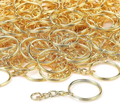 Productafbeelding van Gouden sleutelhangers – 100 stuks – 25 mm diameter – Sleutelhangers – Sleutelringen – CHPN