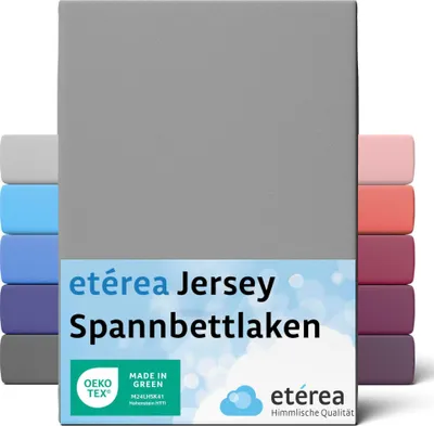 Produktbild von Jersey Spannbettlaken 80x160 - 80x180 cm, 100% Baumwolle Bettlaken,  Grau
