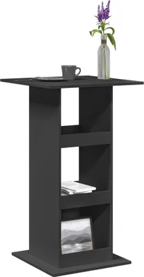 Produktbild von "im Angebot" Bartisch mit Ablagen Schwarz 60x60x102 cm Holzwerkstoff - Esstische CC24016