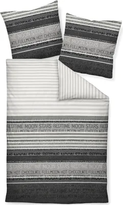 Zdjęcie produktu dla Janine pościel z delikatnych włókien 2-częściowa poszwa na kołdrę 155 x 220 cm poszewka na poduszkę 80 x 80 cm Davos 6481-08 grafit platynowy