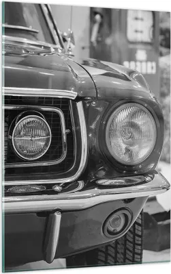 Produktbild von Bilder auf glas - Einteilig - Ford Mustang Mach - 50x70cm - Glasbilder - Wandbilder - Bilder - zum Aufhängen bereit - Wanddekoration aus Glas - Glas Bilder - Wandbild auf Glas - GPA50x70-4619