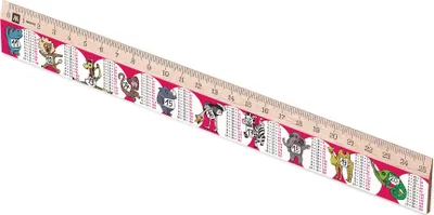 Produktbild von Metrie, Didakt-M07 Holzlineal, bedrucktes Große Einmaleins, 25 cm