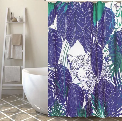 Produktbild von MSV Anti-Schimmel Duschvorhang - Anti-Bakteriell, waschbar, wasserdicht,  - Polyester, „Rain Forest“ 180x200cm