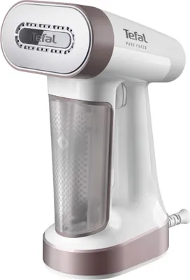 A handheld garment steamer.
