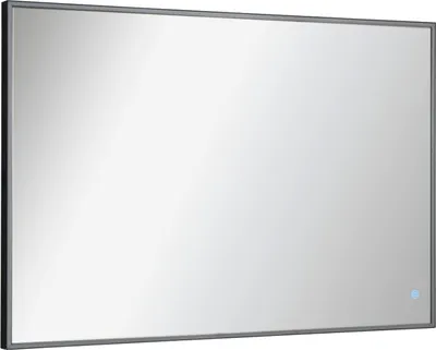 Produktbild von FACKELMANN LED Spiegel NEW YORK / Wandspiegel mit umlaufender LED-   / Maße (B x H x T): ca. 100 x 68 x 3 cm / rechteckiger Spiegel mit Sensorschalter / Leistung: 30 Watt / schwarzer Rahmen