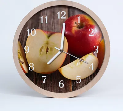 Produktbild von Holzuhr 20fi cm wanduhr - Apfel Obst