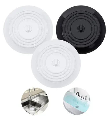 Produktbild von 3 Silikon-Abflussstopfen, Universalstopfen für Waschbecken, Silikon-Bodenablaufabdeckungen, Gummi-Badewannenstöpsel, Abflussstopfen für Waschbecken, Badewannen, Duschen und Spülbecken