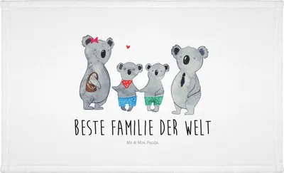 Produktbild von Mr. & Mrs. Panda Handtuch Koala Familie zwei - Weiß - Geschenk, Zusammen, Flauschtuch, Frotteehandtuch, Baumwollhandtuch, 50x100, Muttertag, Koalabär, gesichtshandtuch