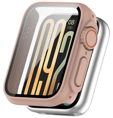 Image de Étui de protection en plastique PC + verre trempé H9 rose pour Xiaomi Smart Band 9 Pro