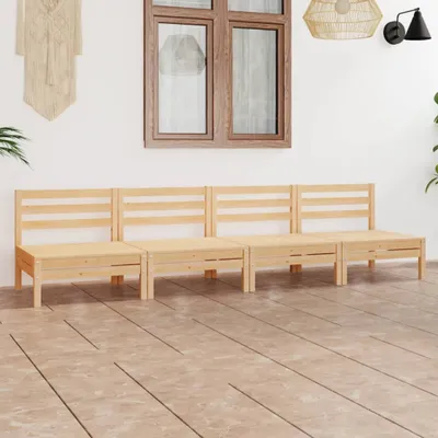 Produktbild von The Living Store 4-tlg. Garten-Lounge-Set Kiefer Massivholz