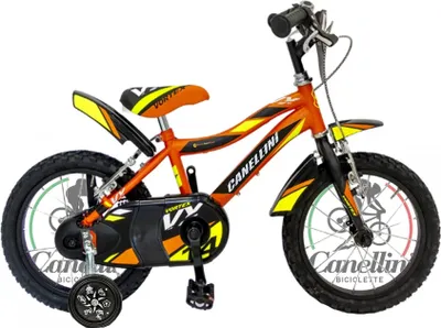 Produktbild von Kinderfahrrad MTB Canellini VORTEX 14" - Orange/Schwarz/Gelb