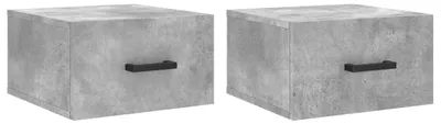 Produktbild von vidaXL Wand-Nachttische 2 Stk. Betongrau 35x35x20 cm